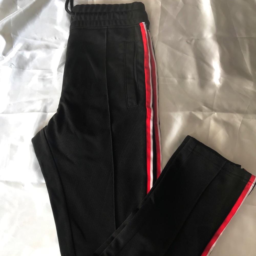 H&M Black with Red & White Stripes Joggers